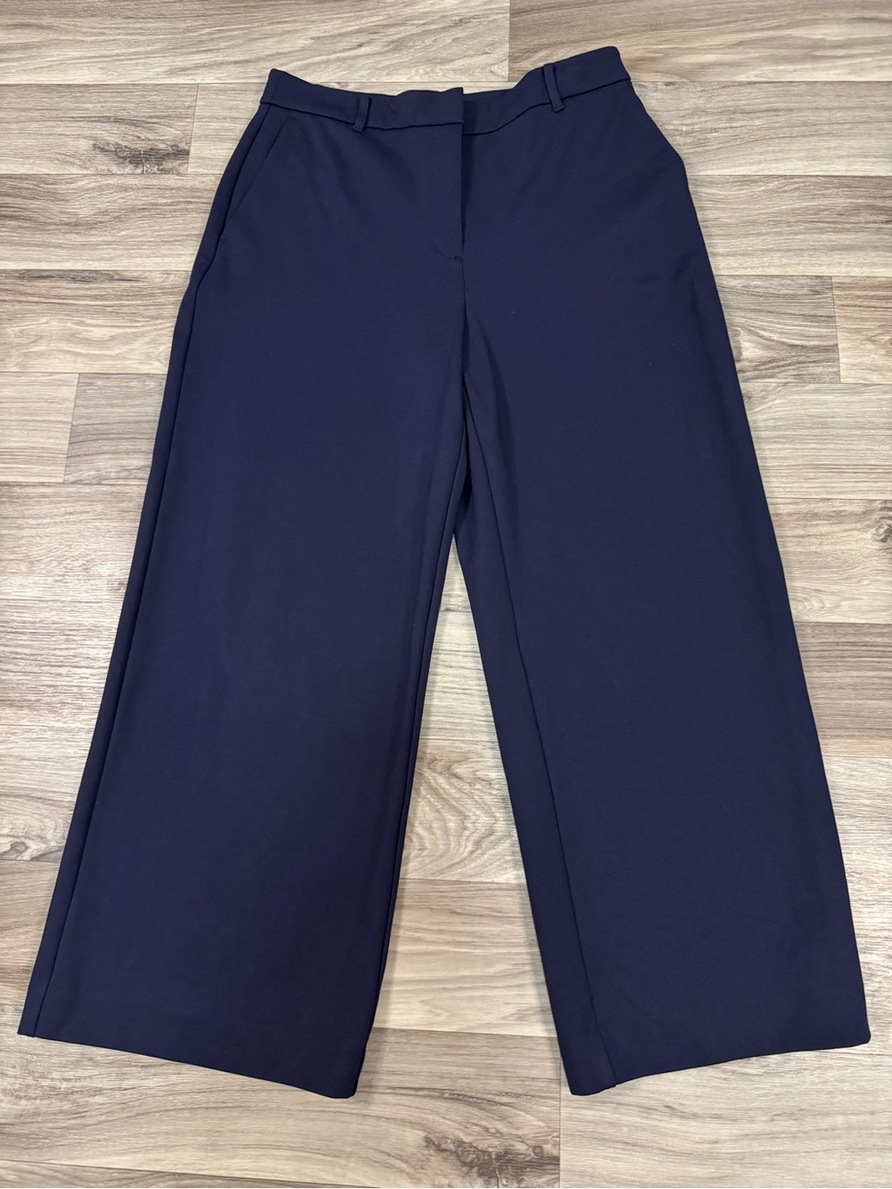 Boden Belgravia Ponte Trousers Navy Blue Wide Leg Pants Size 12 Petite